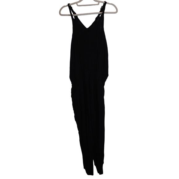 Michael Stars Black Tank Jumpsuit With waist Tie, Pockets, Back Tie Size M - Picture 1 of 4
